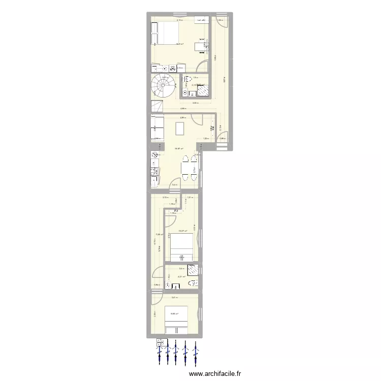 Plan g&eacute;n&eacute;ral, B&eacute;guin. Plan de 23  et 288 m²