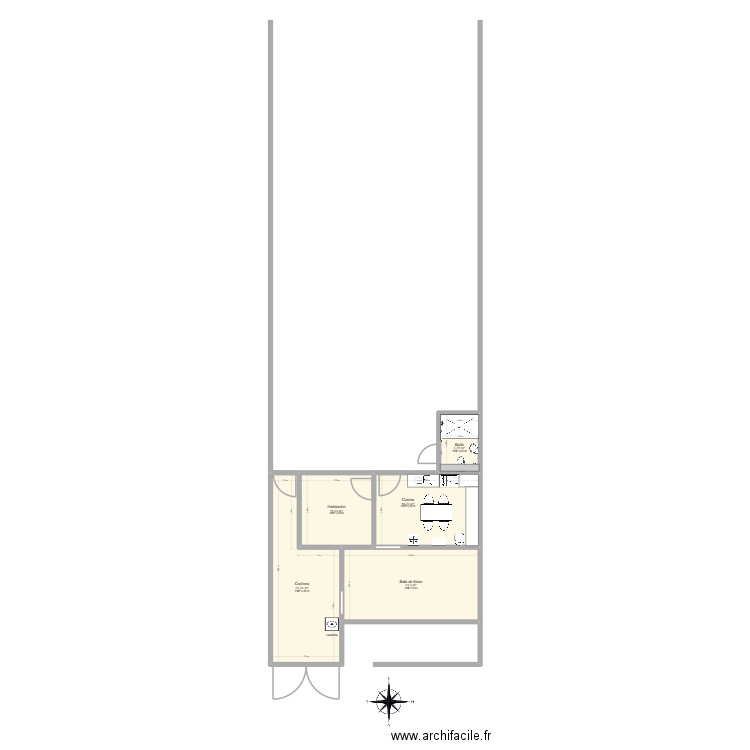 Casa Limón #595. Plan de 5 pièces et 75 m2