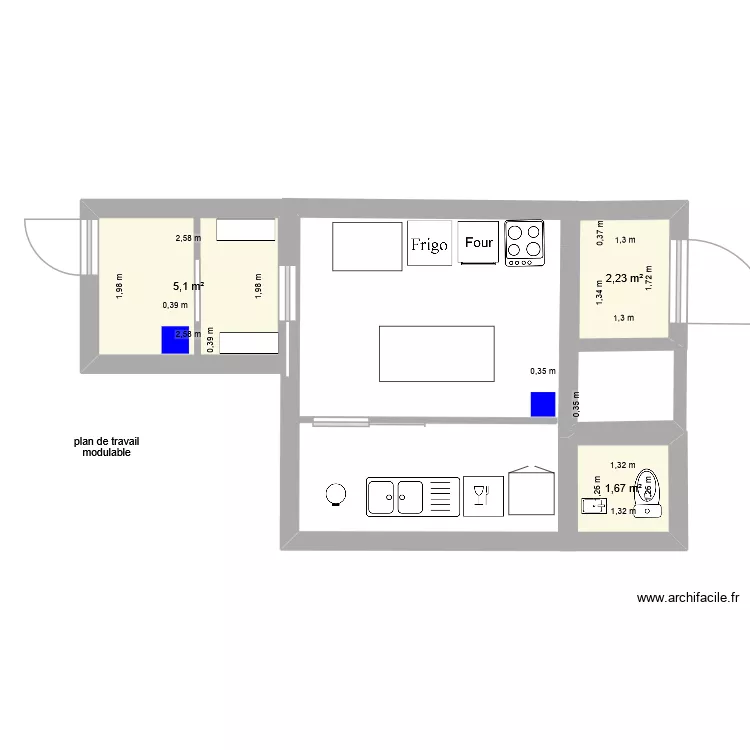 Atelier miellerie. Plan de 3 et 9 m² Atelier miellerie. Plan de 3 et 9 m²