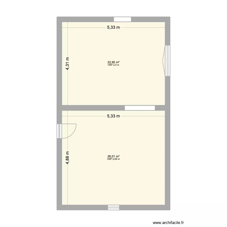 Tourrettes. Plan de 2  et 49 m²