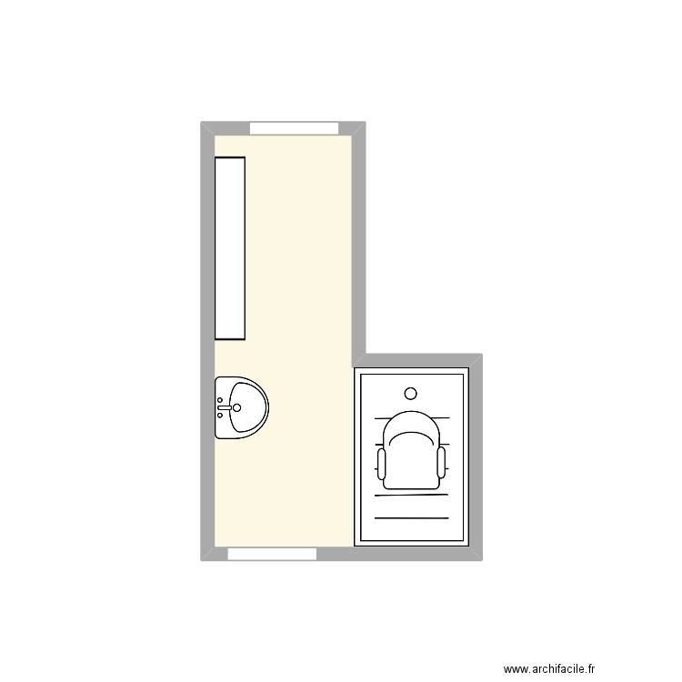 SDB Sara. Plan de 1 pièce et 5 m2