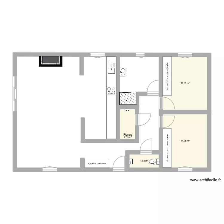APPARTEMENT. Plan de 4 pièces et 26 m² APPARTEMENT. Plan de 4 pièces et 26 m²
