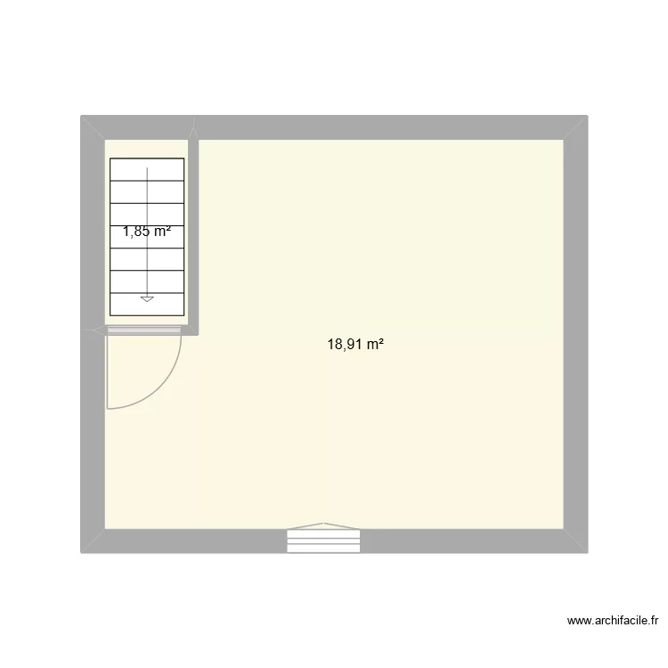ETAGE GARAGE. Plan de 2  et 21 m²