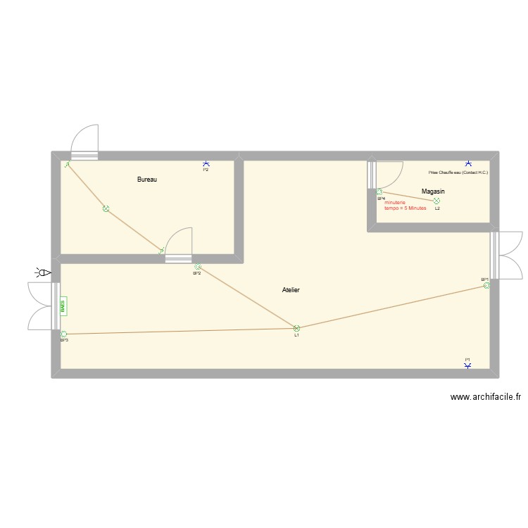 Plan minute. Plan de 3 pièces et 76 m2