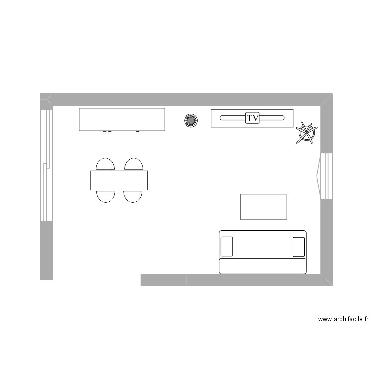 salon salle a manger. Plan de 0 pièce et 0 m2