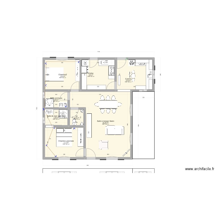 Plan +calques . Plan de 8 pièces et 85 m2