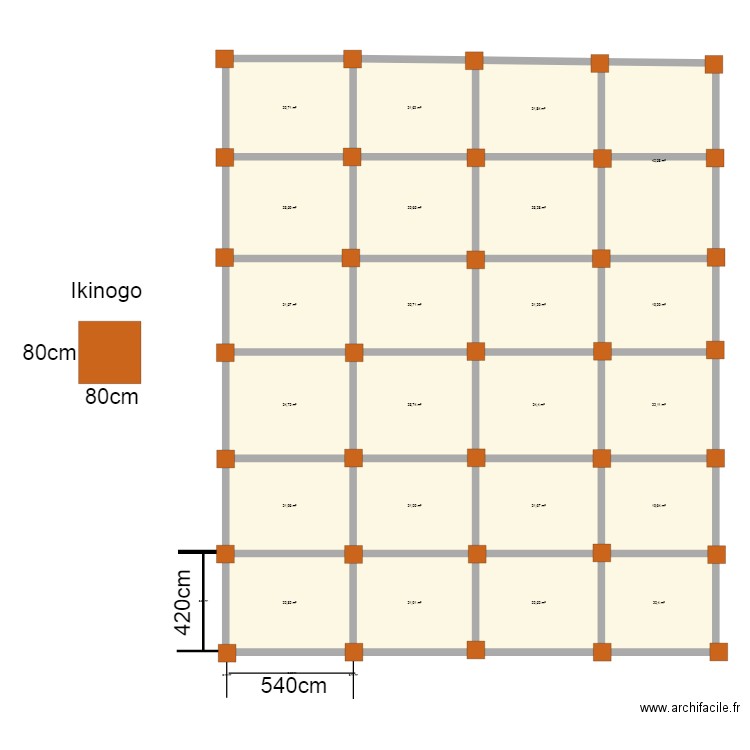 semelles quartier10. Plan de 23 pièces et 526 m2