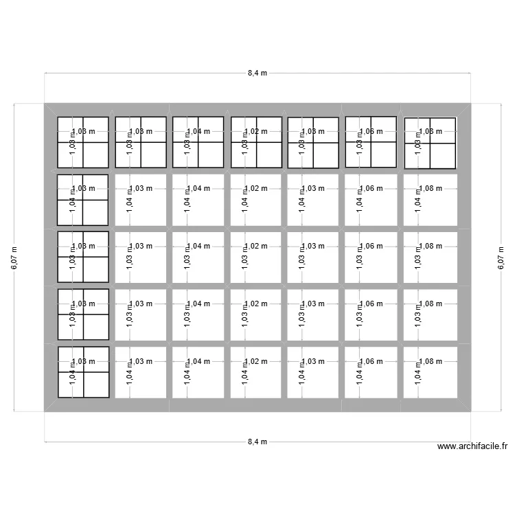Calepinage. Plan de 35 et 38 m² Calepinage. Plan de 35 et 38 m²