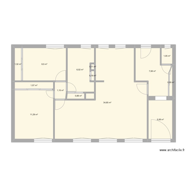 MAISON CERF PROJET 3. Plan de 14 pièces et 81 m2
