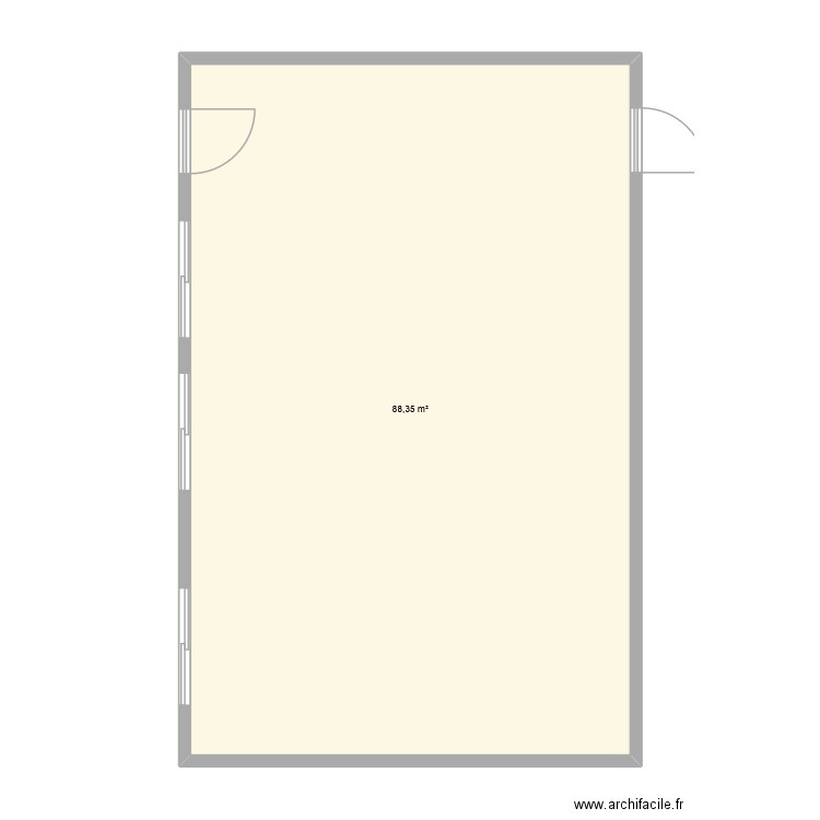 plan de classe. Plan de 1 pièce et 88 m2