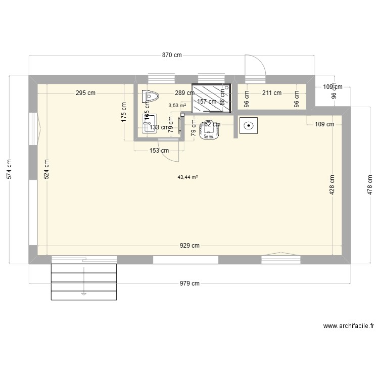 Salle de bain et WC Hauterive. Plan de 0 pièce et 0 m2