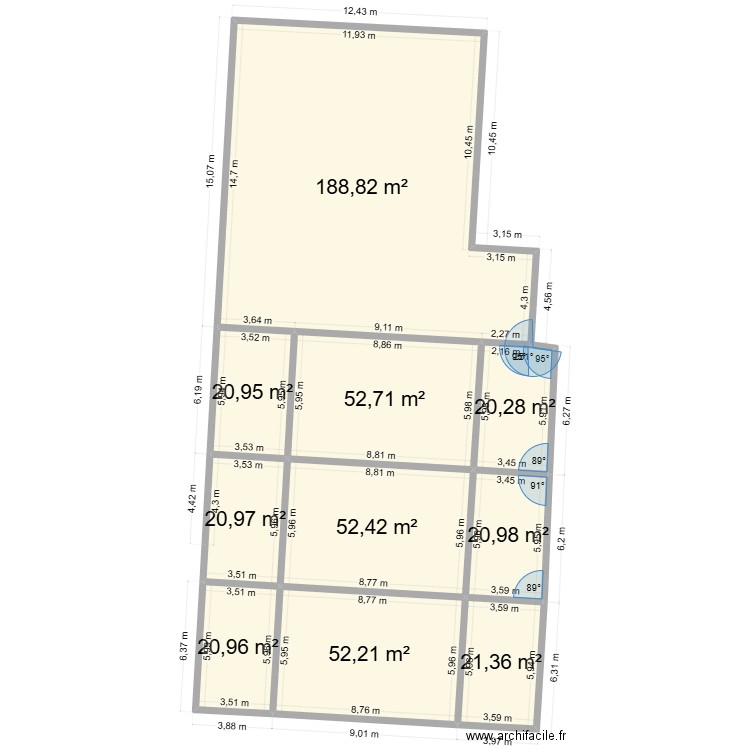 projet bloc1. Plan de 10 pièces et 472 m2