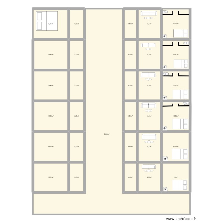 CAMARA INZA. Plan de 31 pièces et 383 m2