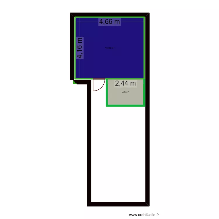 gifp1. Plan de 2  et 24 m²