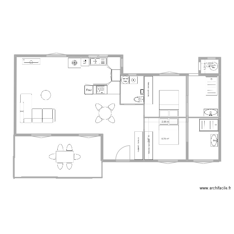 Meschers 2. Plan de 2 pièces et 10 m2