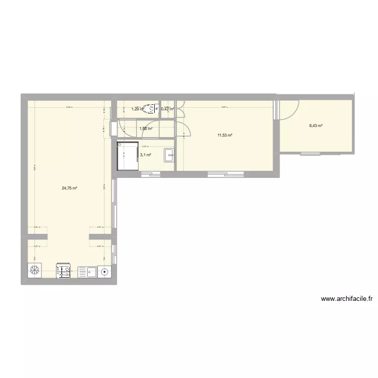 Maison St Jean 1. Plan de 7 Pièces et 49 m² Maison St Jean 1. Plan de 7 Pièces et 49 m²