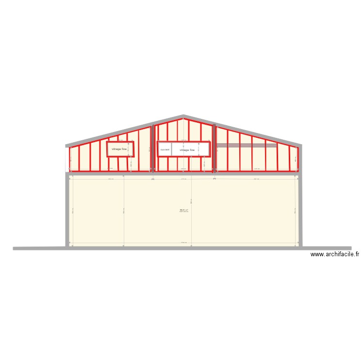 Manège du chalet à Gobet Johner. Plan de 8 pièces et 160 m2