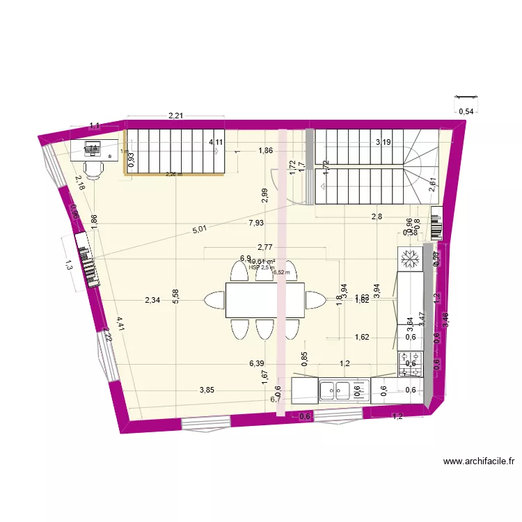 ET1_V18. Plan de 1  et 50 m²
