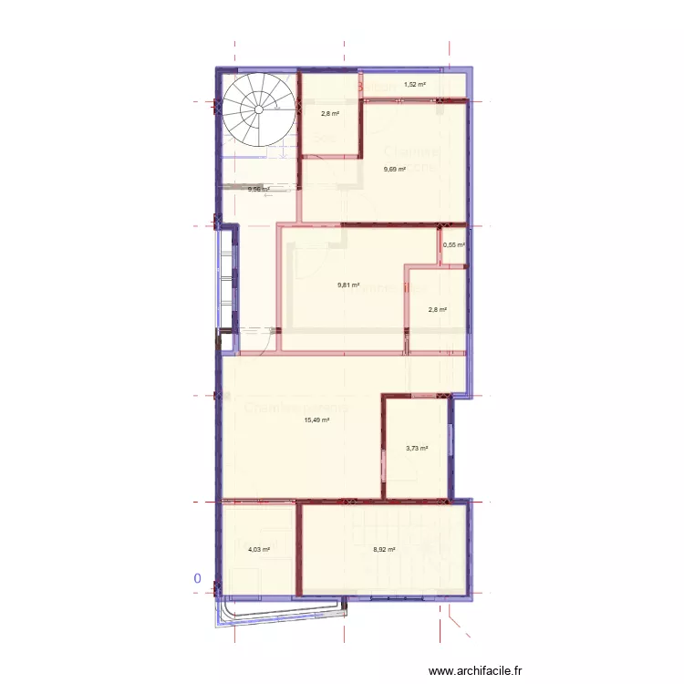 Superposé R+1. Plan de 11 et 69 m² Superposé R+1. Plan de 11 et 69 m²