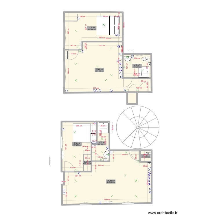 19 TIVOLI Entresol. Plan de 9 pièces et 76 m2