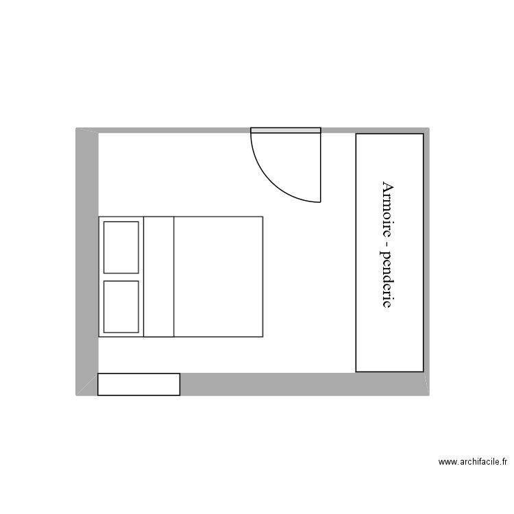 CHAMBRE. Plan de 1 pièce et 10 m2