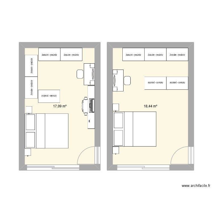 CHAMBRE PARENTALE 3. Plan de 2 pièces et 36 m2