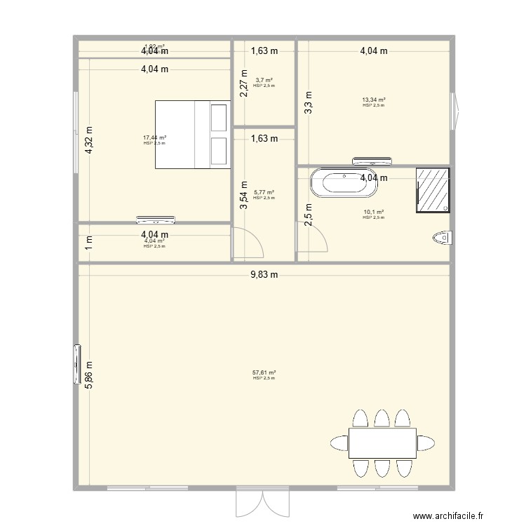 plan maiso,. Plan de 8 pièces et 114 m2