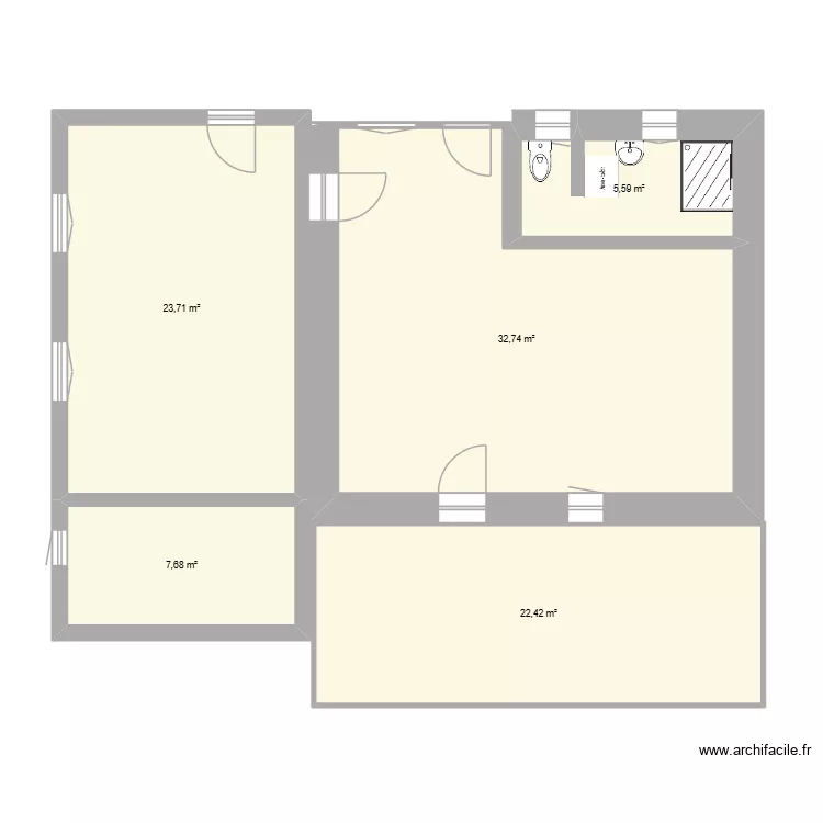maison Thehillac etage. Plan de 5  et 92 m²