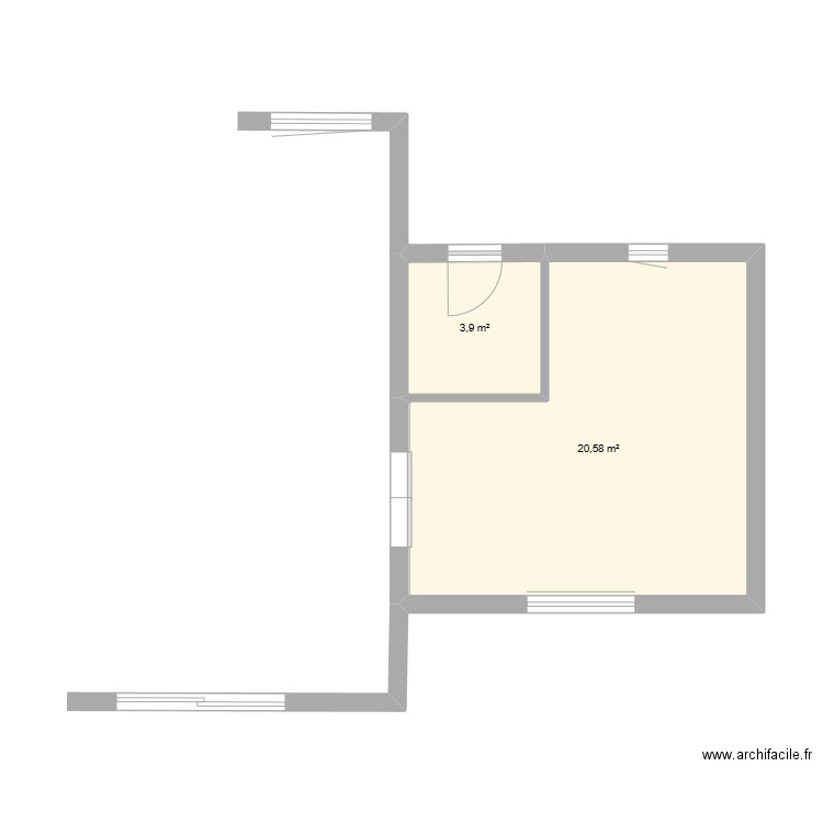 extension. Plan de 0 pièce et 0 m2