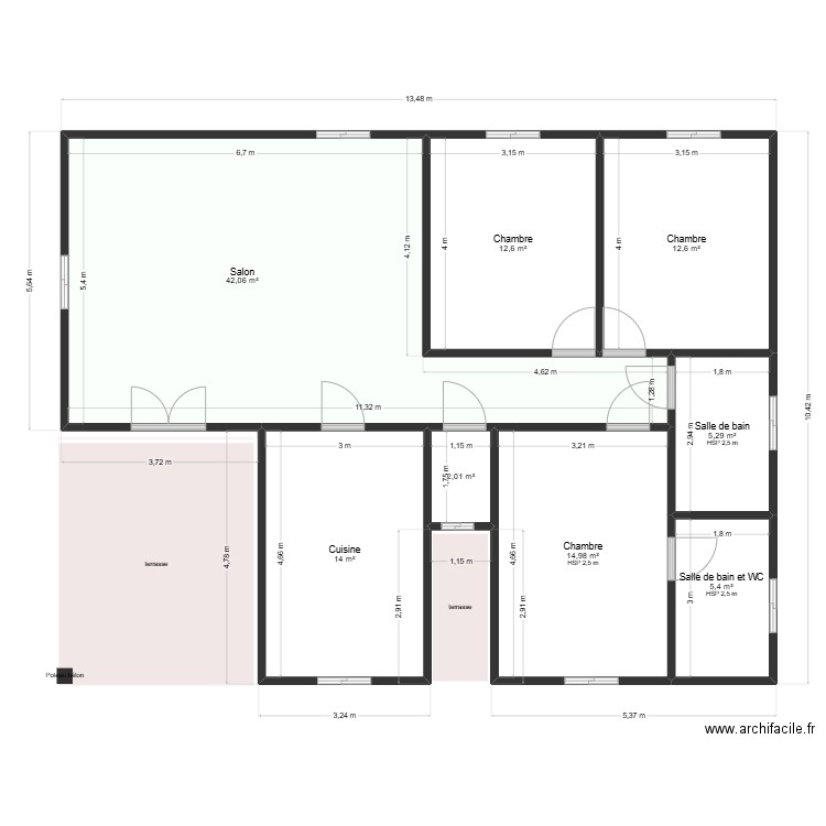 Plan Konan. Plan de 8 pièces et 109 m2