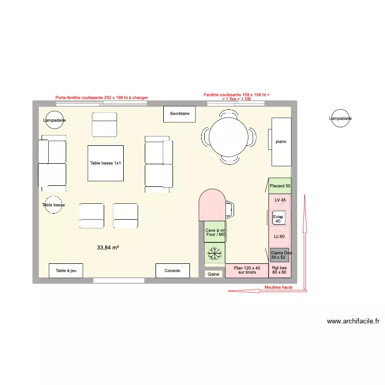 Cuisine arclinea LL sous plan. Plan de 