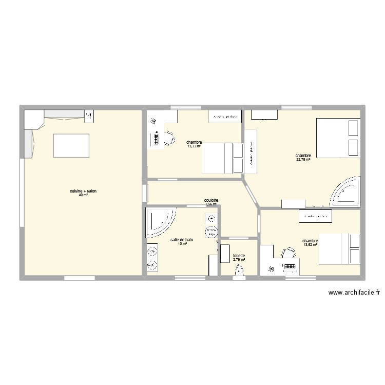 maison avancé. Plan de 7 pièces et 110 m2