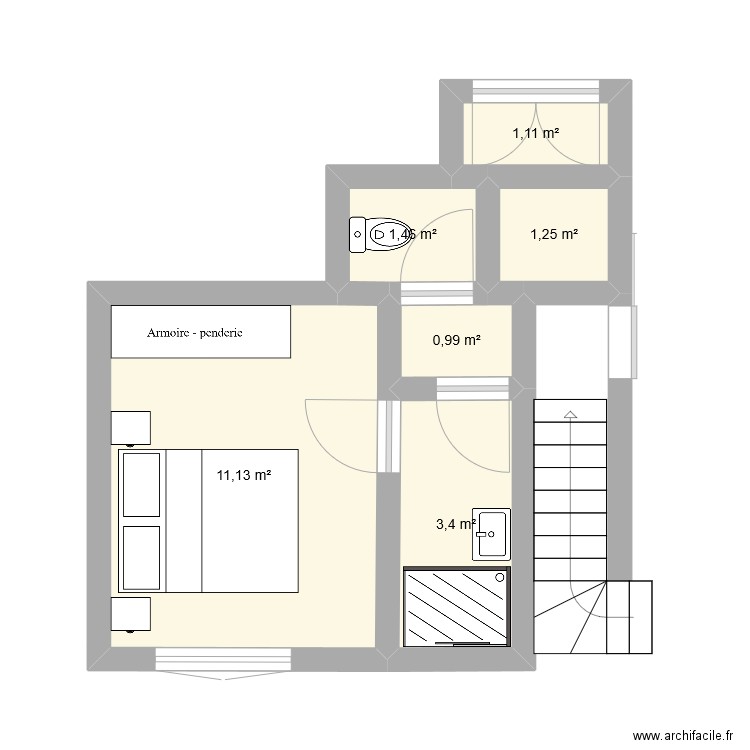 Chambre SDeau 2. Plan de 0 pièce et 0 m2