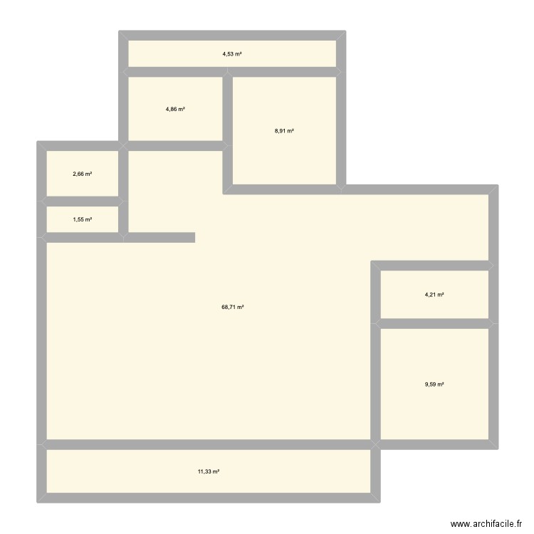 F.Grast. Plan de 9 pièces et 116 m2