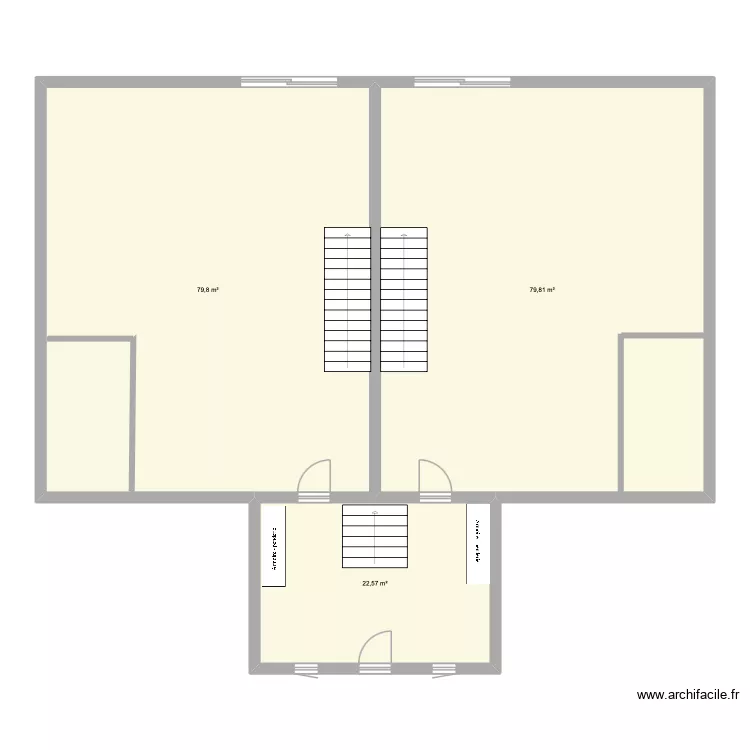 2 &eacute;tages + SS. Plan de 3  et 182 m²
