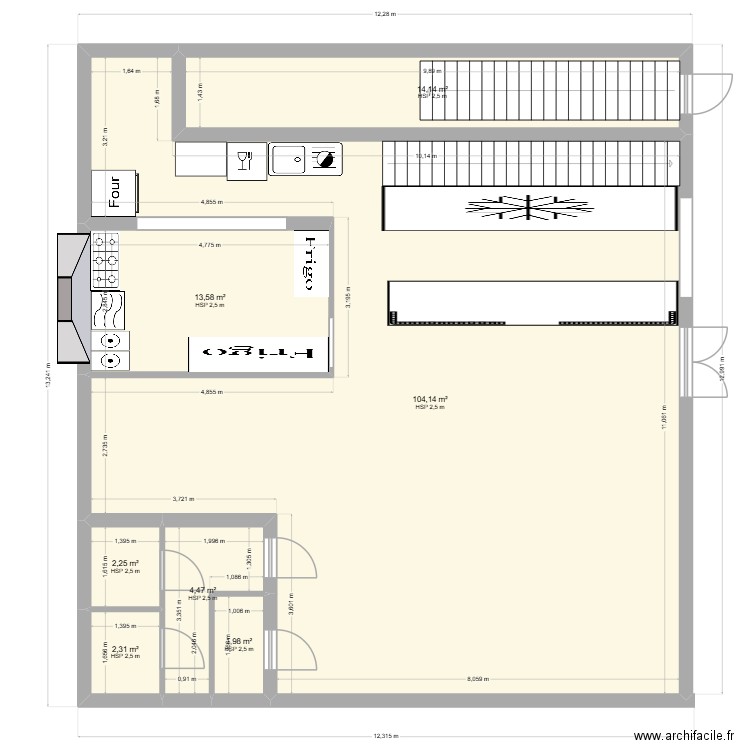 marivaux 1. Plan de 7 pièces et 143 m2