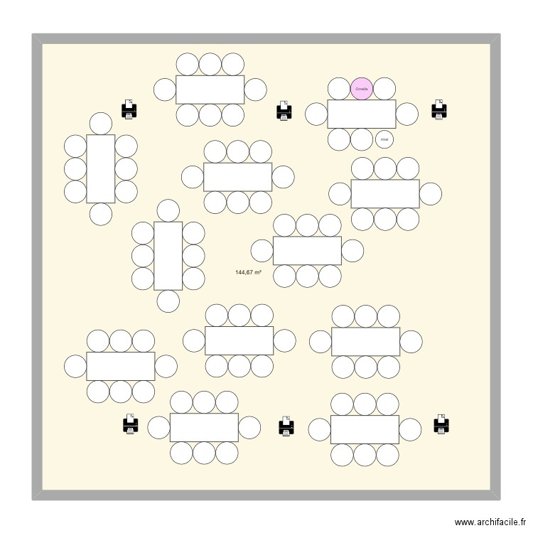 Tables séparées. Plan de 0 pièce et 0 m2