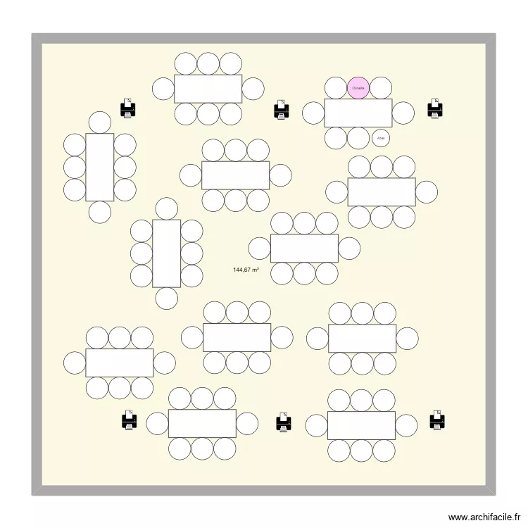 Tables s&eacute;par&eacute;es. Plan de 