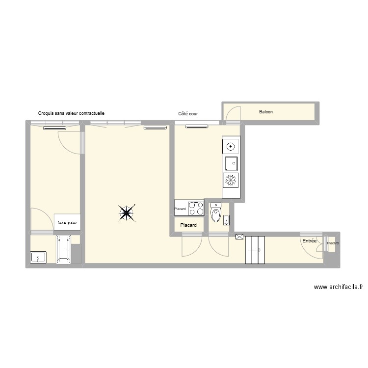 4 Beffroy. Plan de 9 pièces et 39 m2