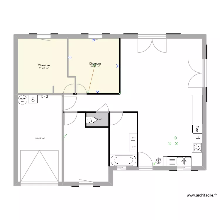 Maison CAMUS 80mzz. Plan de 4 pièces et 39 m²