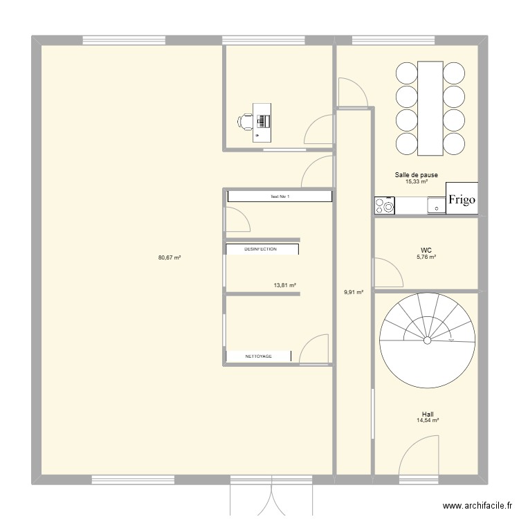 RDC St ouen. Plan de 6 pièces et 140 m2