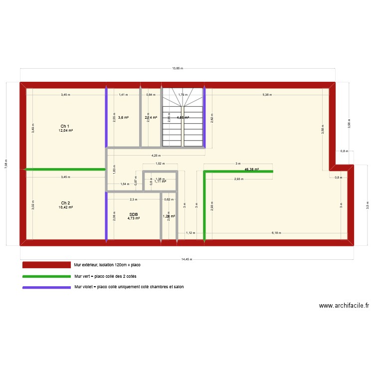 cindystordeur. Plan de 9 pièces et 86 m2