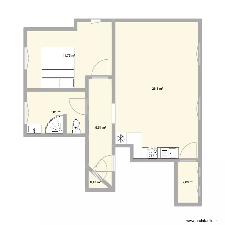 58 Letellier. Plan de 10  et 54 m²