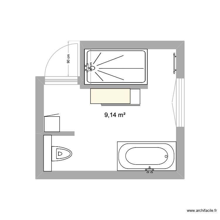 SALLE DE BAIN. Plan de 0 pièce et 0 m2