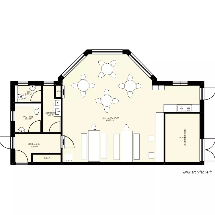 B&acirc;timent H P&eacute;lissier - projet. Plan de 