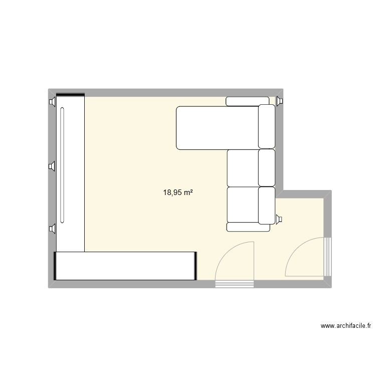 Home cinema. Plan de 1 pièce et 19 m2
