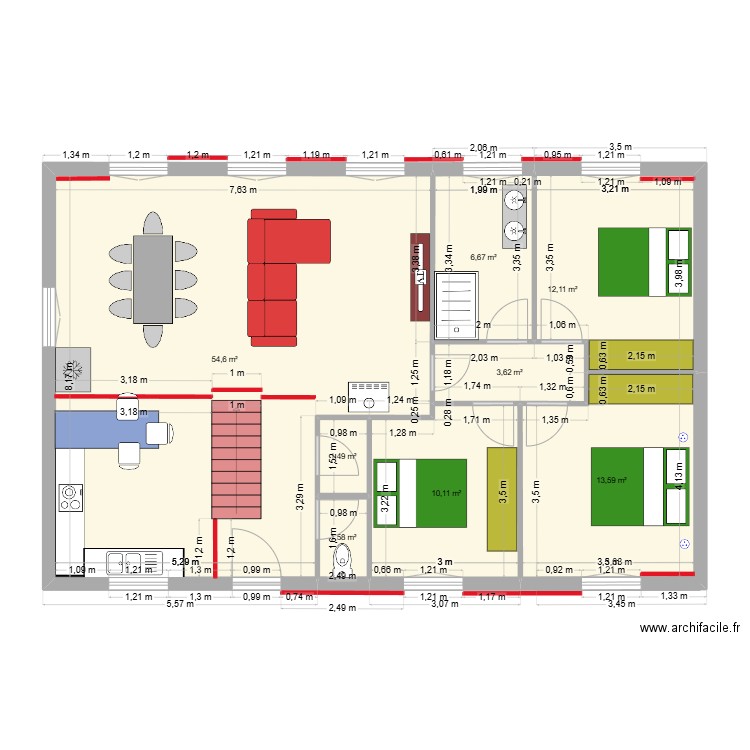 jeremy v5. Plan de 8 pièces et 104 m2