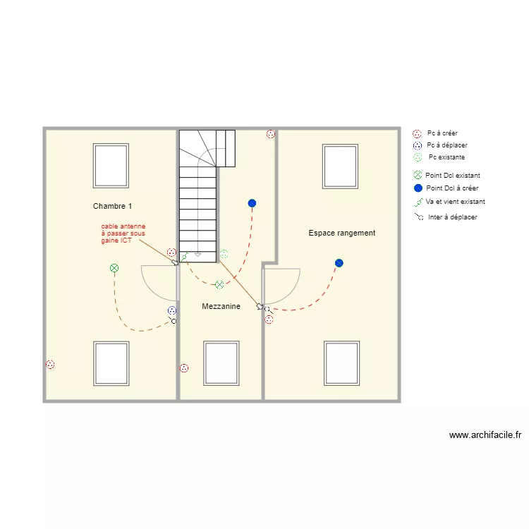Deniel &eacute;tage. Plan de 