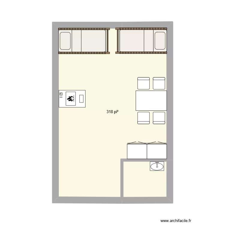 Chalet 2. Plan de 1  et 30 m²