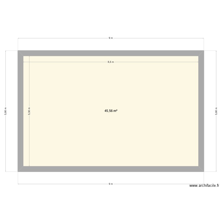 projet. Plan de 2 pièces et 91 m2